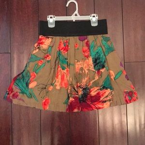 Elastic Waist Floral Skirt